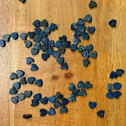 5 x Herzen aus Soldadith | in Dunkelblau | Für Mikromakramee, Schmuck & DIY´s