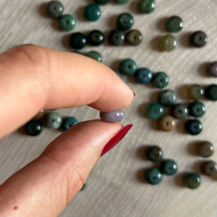10 x Edelsteinperle aus indischem Achat | 8 mm | Für Mikromakramee, Schmuck & DIY‘s