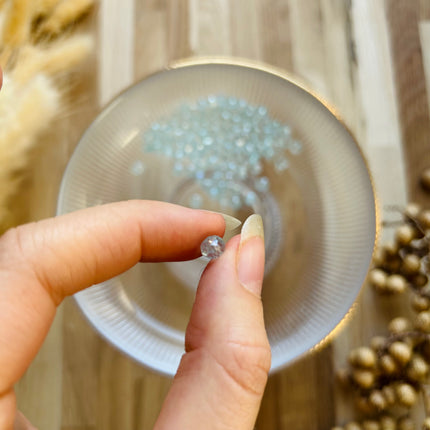 5 x Facettierte Glasperlen | in Hellblau | 6 mm | Für Mikromakramee, Schmuck & DIY‘s