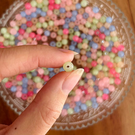 10 x Edelsteinperle aus natürlichem Morganit | 6 mm | Für Mikromakramee, Schmuck & DIY‘s