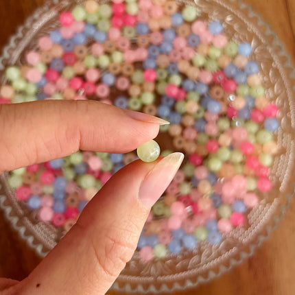 10 x Edelsteinperle aus natürlichem Morganit | 6 mm | Für Mikromakramee, Schmuck & DIY‘s