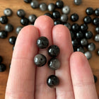 10 x Perlen aus Obsidian | in Schwarz | 8  mm | Für Mikromakramee, Schmuck & DIY‘s
