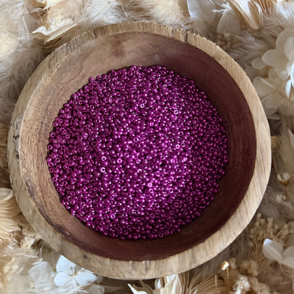 100 x Rocailles - Glasperlen 3 mm |  Metallic Pink | Schmuckperlen für Mikromakramee, Armbänder & DIY