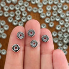 5 x Ornament-Perle | in Silber | 7 x 1 mm | Für Mikromakramee, Schmuck & DIY‘s