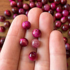10 x Perlen aus Tigerauge | in Pink | 8 mm | Für Mikromakramee, Schmuck & DIY‘s