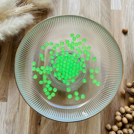 5 x Facettierte Glasperlen | in Matt Neon Grün | 6 mm | Für Mikromakramee, Schmuck & DIY‘s