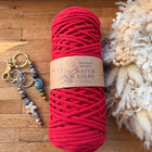 1 x Rot Geflochtenes Makramee-Garn aus 100% Baumwolle | 3mm x 100 m Länge | Für Makramee, Schmuck & DIY‘s