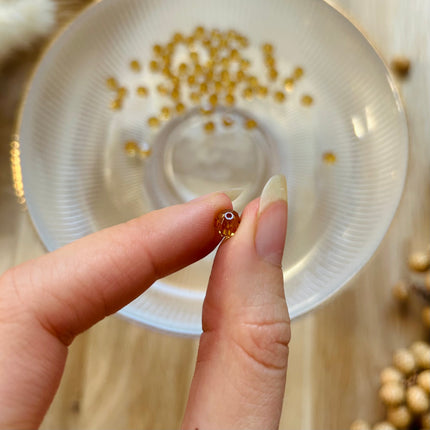 5 x Facettierte Glasperlen | in Golden Topaz | 6 mm | Für Mikromakramee, Schmuck & DIY‘s