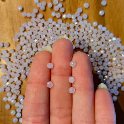 10 x Facettierte Glasperlen | in Rosa | 4 mm | Für Mikromakramee, Schmuck & DIY‘s