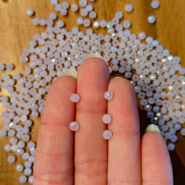 10 x Facettierte Glasperlen | in Rosa | 4 mm | Für Mikromakramee, Schmuck & DIY‘s