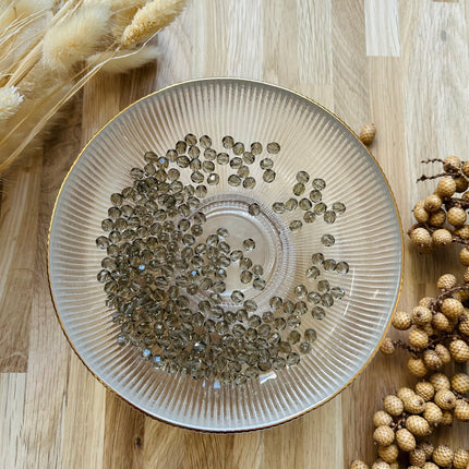 5 x Facettierte Glasperlen | in Schwarzer Diamant | 6 mm | Für Mikromakramee, Schmuck & DIY‘s