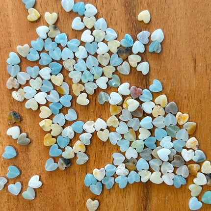 5 x Amazonite Hearts | Multicolored | For Micromacrame, Jewelry &amp; DIY Projects