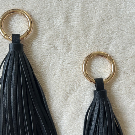 1 x Schlüssel- und Taschenanhänger Quaste | In Schwarz & Gold | 20 mm | Fundgrube