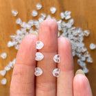 5 x Herzen aus Bergkristall | in Kristallklar | Für Mikromakramee, Schmuck & DIY´s