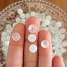 10 x Rondell Edelsteinperle aus weißer Jade | in Kristall | 5 x 8 mm | Für Mikromakramee, Schmuck & DIY‘s