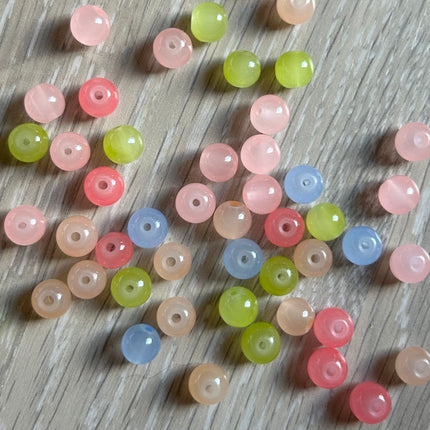 10 x Perle aus natürlichem Morganit | 6 x 8 mm | Für Mikromakramee, Schmuck & DIY‘s