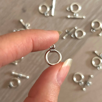 1 x Toggle-Verschluss | aus Metall | in Silber | 15 x 11 mm | Für Mikromakramee, Schmuck & DIY‘s