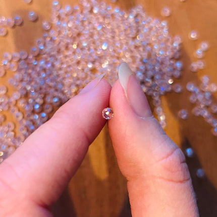 10 x Facettierte Glasperlen | in Rosa | 3 mm | Für Mikromakramee, Schmuck & DIY‘s