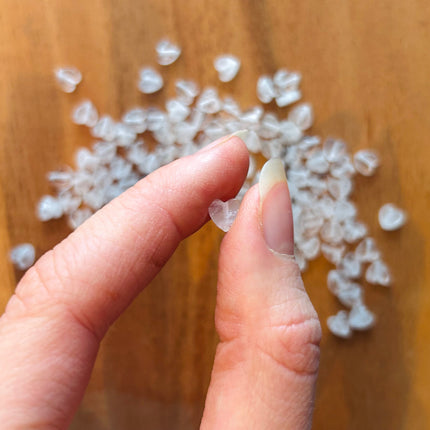 5 x Herzen aus Bergkristall | in Kristallklar | Für Mikromakramee, Schmuck & DIY´s