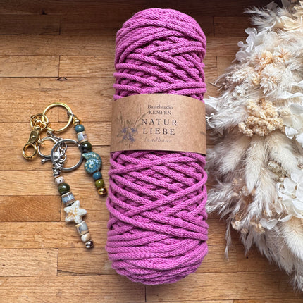 1 x Orchidee Geflochtenes Makramee-Garn aus 100% Baumwolle | 3mm x 100 m Länge | Für Makramee, Schmuck & DIY‘s