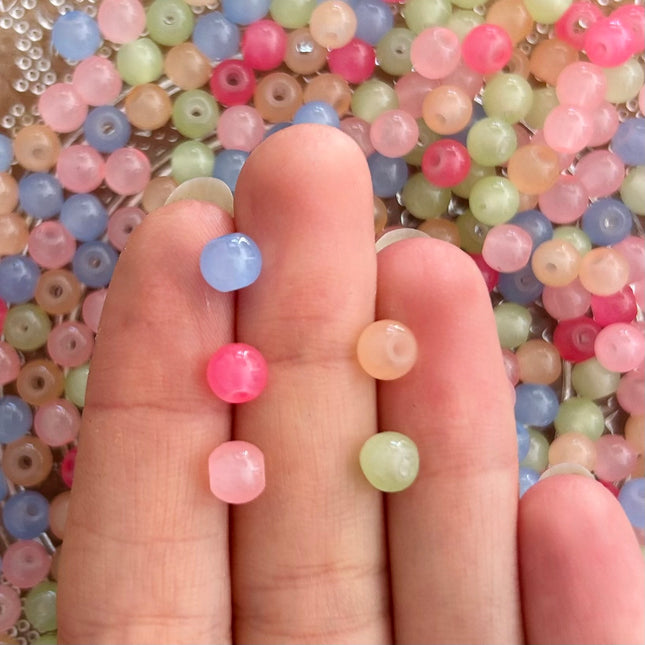 10 x Edelsteinperle aus natürlichem Morganit | 6 mm | Für Mikromakramee, Schmuck & DIY‘s