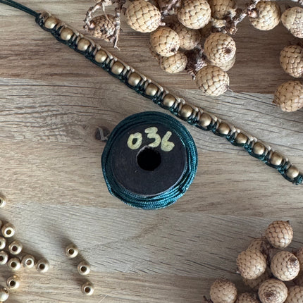 1 x 10 m Dark Green (036) | Unwaxed 1 mm Polyester Yarn for Micro Macrame | DIY Jewelry Making