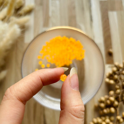 5 x Facettierte Glasperlen | in Matt Gelb-Orange | 6 mm | Für Mikromakramee, Schmuck & DIY‘s