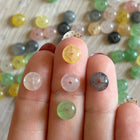 10 x Edelsteinperle | Mischung aus Aquamarin & Rhodonit | 6 x 8 mm | Für Mikromakramee, Schmuck & DIY‘s