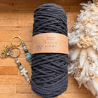 1 x Anthrazit Geflochtenes Makramee-Garn aus 100% Baumwolle | 3mm x 100 m Länge | Für Makramee, Schmuck & DIY‘s