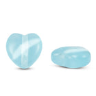 1 x Glasperle Cat`s Eye Herz | Hellblau | 6 mm | Für Mikromakramee, Schmuck & DIY‘s