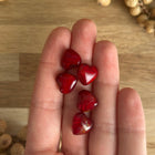 1 x Herz-Perle aus Keramik | in Rot | Für Mikromakramee, Schmuck & DIY‘s