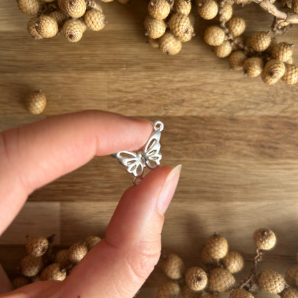 1 x Silver Butterfly Connector | For Micromacrame, Jewelry, Bracelets &amp; DIYs