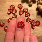 1 x Acrylic Leaf Bead | in Red | For Micro-Macrame, Jewelry & DIYs
