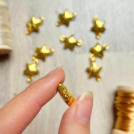 1 x Stern-Magnetverschluss aus Metall | in Gold | Für Makramee, Schmuck & DIY‘s
