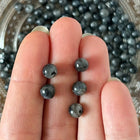 10 x Edelsteinperle aus Spektrolith | in Grau-Schwarz | 6 mm | Für Mikromakramee, Schmuck & DIY‘s