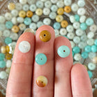 10 x Rondell Edelsteinperle aus mehrfarbigem Amazonit | 5 x 8 mm | Mikromakramee, DIY‘s & Schmuck