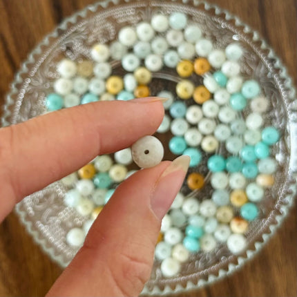 10 x Rondell Edelsteinperle aus mehrfarbigem Amazonit | 5 x 8 mm | Mikromakramee, DIY‘s & Schmuck