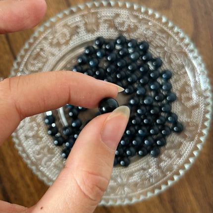 10 x Edelsteinperle aus Tigerauge | in Dunkelblau | 8 mm | Für Mikromakramee, Schmuck & DIY‘s