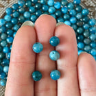 10 x Edelsteinperle aus Apatit AB | in Blau | 6 mm | Für Mikromakramee, Schmuck & DIY‘s