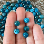 10 x Edelsteinperle aus Apatit AB | in Blau | 8 mm | Für Mikromakramee, Schmuck & DIY‘s
