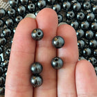 10 x Natursteinperle aus Hämatit | 8 mm | Für Mikromakramee, Schmuck & DIY‘s
