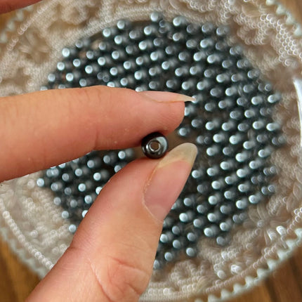 10 x Natursteinperle aus Hämatit | 6 mm | Für Mikromakramee, Schmuck & DIY‘s