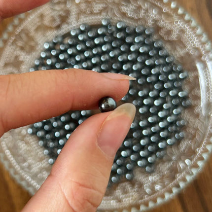 10 x Natursteinperle aus Hämatit | 6 mm | Für Mikromakramee, Schmuck & DIY‘s