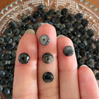 10 x Rondell Edelsteinperle aus Spektrolith | in Schwarzgrau | 5 x 8 mm | Für Mikromakramee, Schmuck & DIY‘s