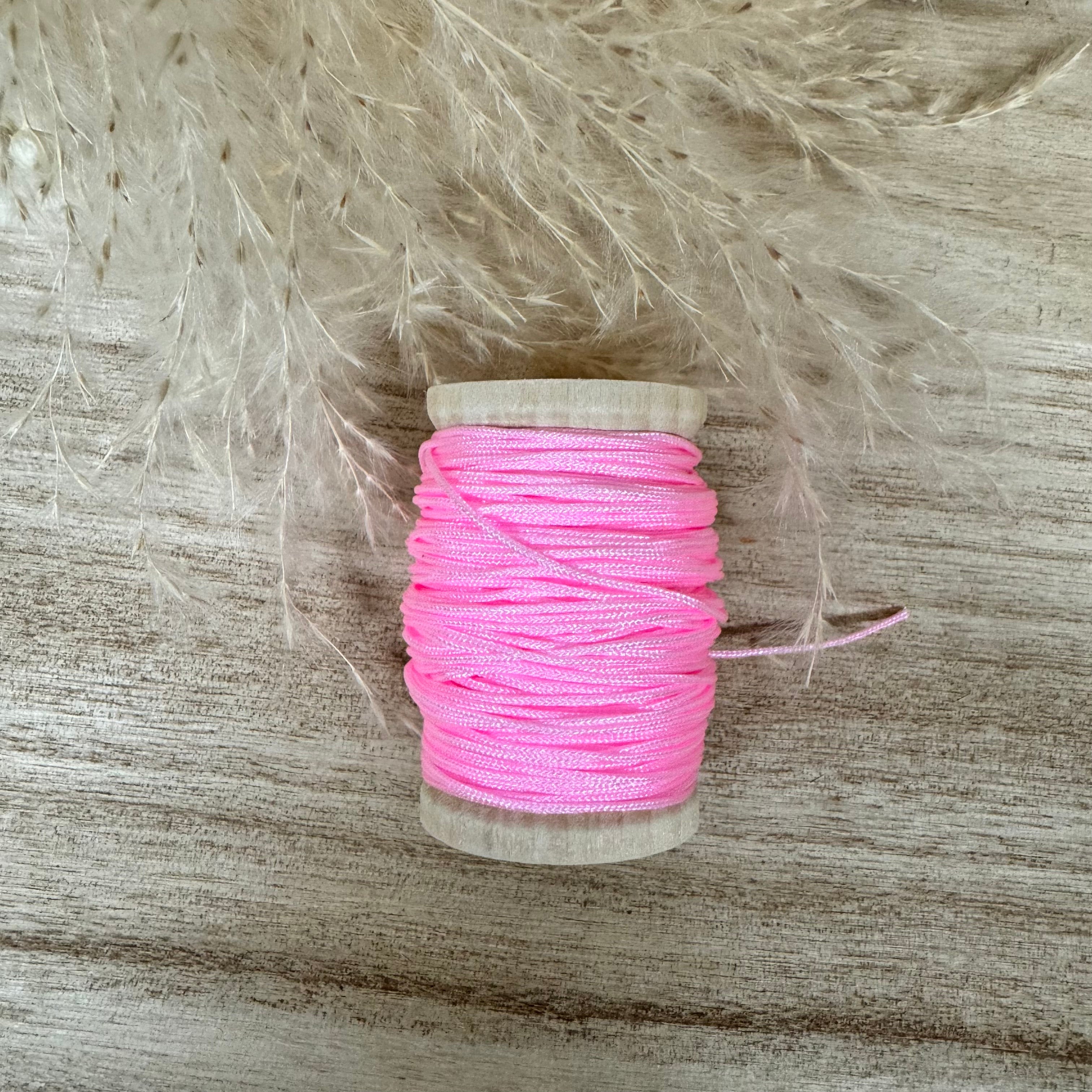 Pink ungewachstes Nylon Garn 1 mm für Makramee Schmuckherstellung  DIY