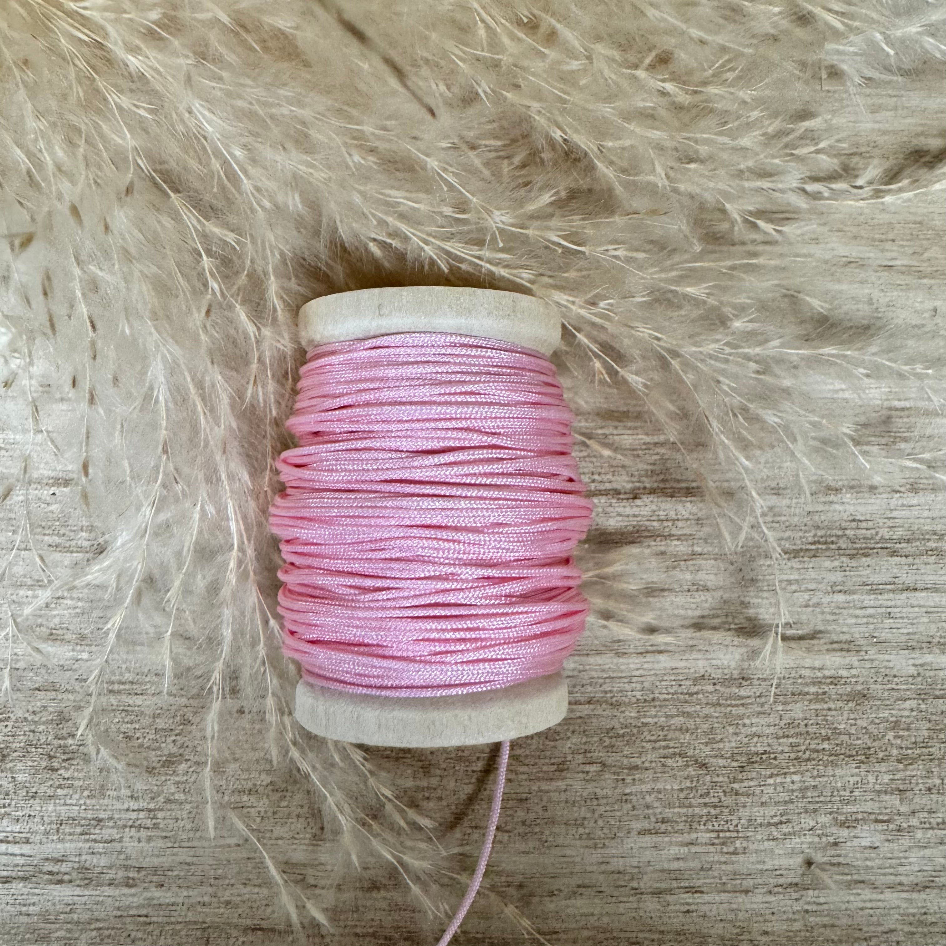 Rosa ungewachstes Nylon Garn 1 mm für Makramee Schmuckherstellung  DIY