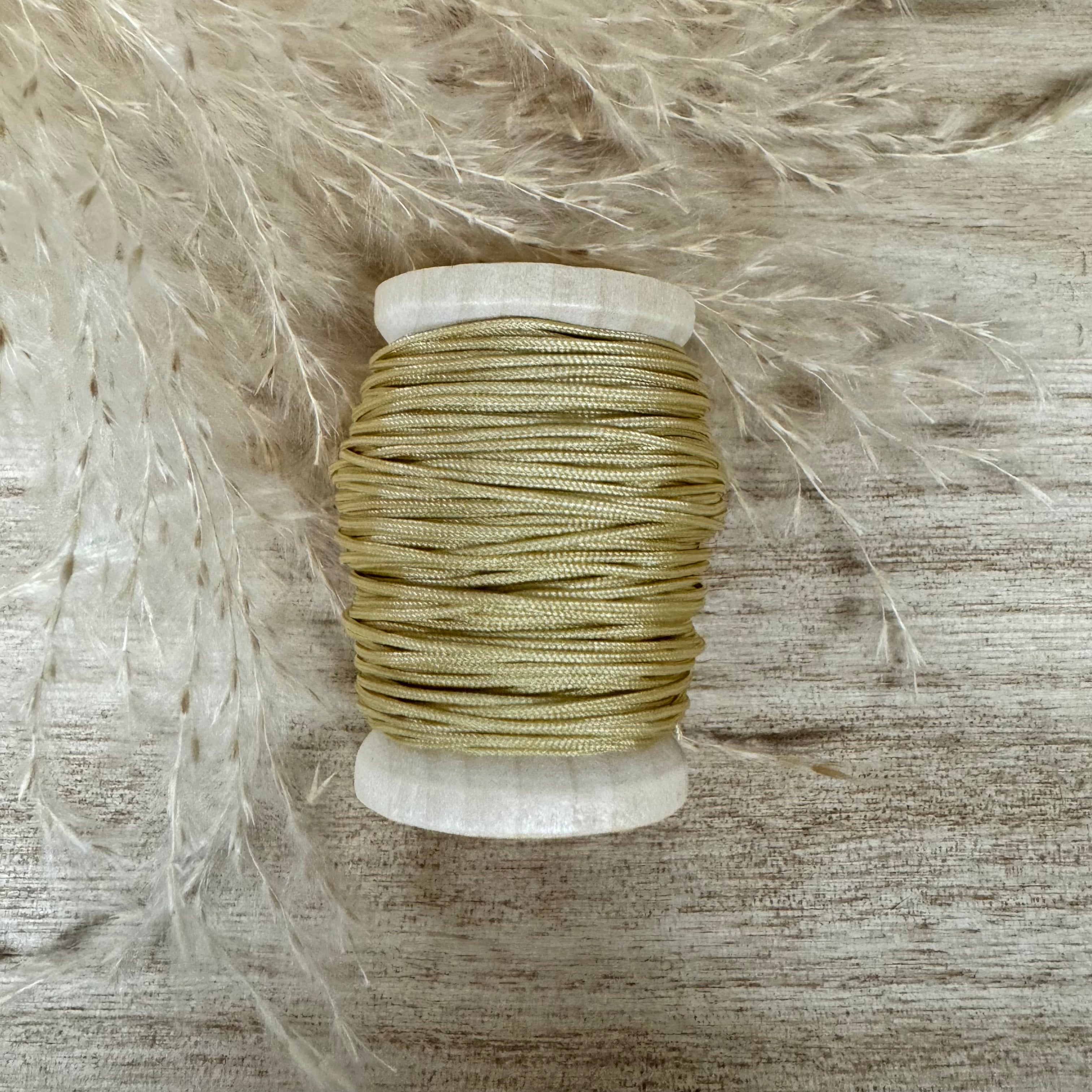 Gold ungewachstes Nylon Garn 1 mm für Makramee Schmuckherstellung  DIY