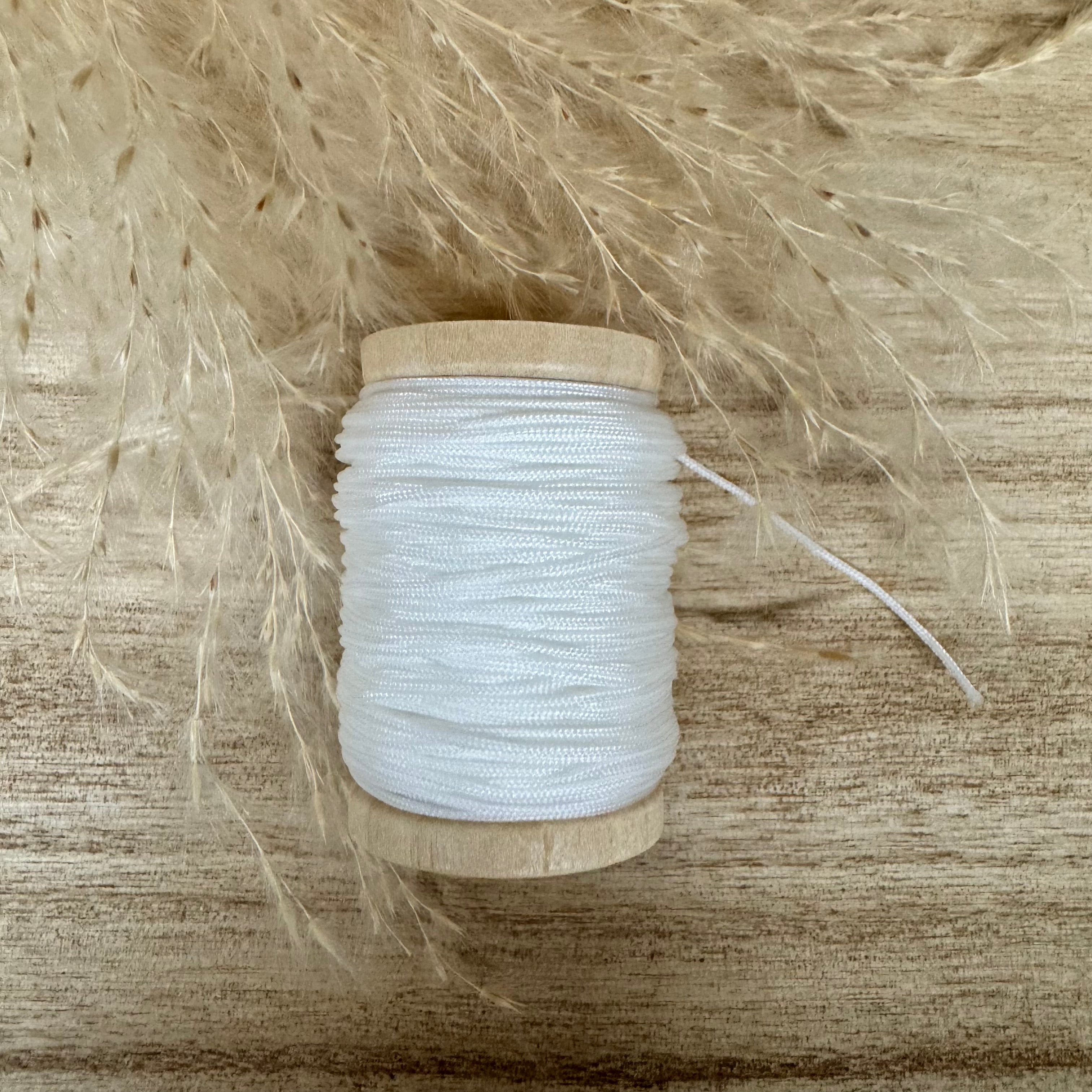 Weiß ungewachstes Nylon Garn 1 mm für Makramee Schmuckherstellung  DIY
