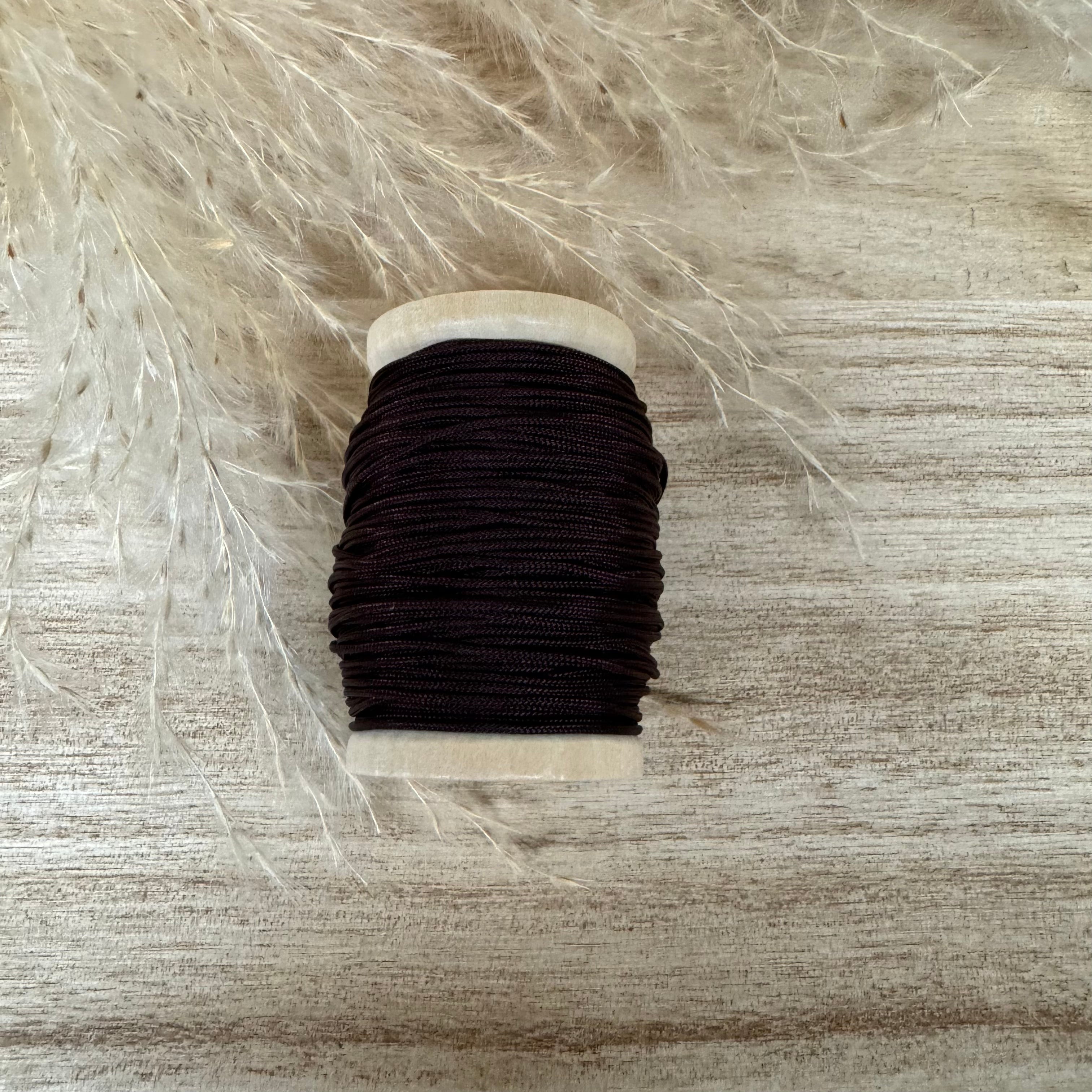 Dunkel braunes ungewachstes Nylon Garn 1 mm für Makramee Schmuckherstellung  DIY