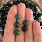 10 x Edelsteinperle aus Moosachat | in Dunkelgrün | 8 mm | Für Mikromakramee, Schmuck & DIY‘s